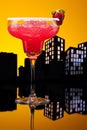 Metropolis strawberry Margarita cocktail Royalty Free Stock Photo