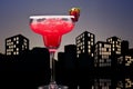 Metropolis strawberry Margarita cocktail Royalty Free Stock Photo