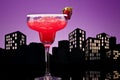 Metropolis strawberry Margarita cocktail Royalty Free Stock Photo