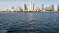 Metropolis urban skyline, highrise skyscrapers of city downtown, San Diego Bay, California USA. Waterfront buildings near pacific Royalty Free Stock Photo