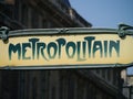 Metropolitain sign outside the Louvre