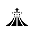 Metropolitan cathedral of blessed virgin mary, brazil glyph icon vector illustration