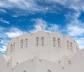 Metropolitan Cathedral Church of Candlemas of The Lord in Fira, Santorini island, Cyclades, Greece Royalty Free Stock Photo