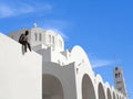 Metropolitan Cathedral Church on Santorini island, Greece Royalty Free Stock Photo