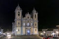 Metropolitan cathedral and historic buildings at night