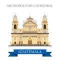 Metropolitan Cathedral of Saint James in Guatemala flat vector