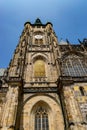 The Metropolitan Cathedral of Saints Vitus, Wenceslaus and Adalbert  commonly named St. Vitus Cathedral. Detail Royalty Free Stock Photo