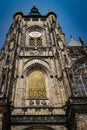 The Metropolitan Cathedral of Saints Vitus, Wenceslaus and Adalbert  commonly named St. Vitus Cathedral. Detail Royalty Free Stock Photo