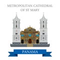 Metropolitan Cathedral of St Mary Panama vector flat attraction