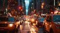 Metropolitan chaos: a city's heartbeat reflected in a scene of traffic jam and urban movement.