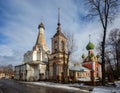 Metropolitan Peter Church and Vladimirsky Cathedral in Pereslavl-Zalessky in winter