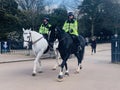 The Metropolitan Police Mounted on horseback in Victoria Park London England