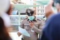 Metropolitan police talk to protesters