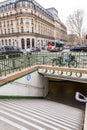 Metropolitan subway station of Pyramids in the ninth arrondissement of Paris, France