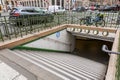 Metropolitan subway station of Pyramids in the ninth arrondissement of Paris, France