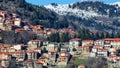 metsovo city greece sunnyn winter day in ioannina perfecture