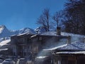 Metsovo city snow ice in winter season greece , greek tourist resort