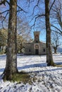 Metsovo city snow ice in winter season greece , greek tourist resort