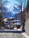 Metsovo city snow ice in winter season greece , greek tourist resort