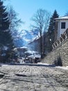 Metsovo city snow ice in winter season greece , greek tourist resort