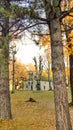 Metsovo city st george church in autum view , greece Royalty Free Stock Photo