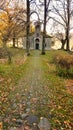Metsovo city st george church in autum view , greece Royalty Free Stock Photo