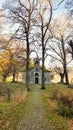 Metsovo city st george church in autum view , greece Royalty Free Stock Photo