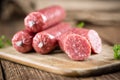 Mettwurst (German cuisine; selective focus) Royalty Free Stock Photo