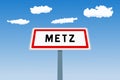 Metz city sign in France