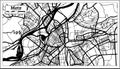 Metz France City Map in Black and White Color in Retro Style. Outline Map