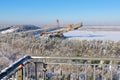 Meuro rotary excavator in Lusatian Lake District in winter