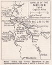 Vintage map of the Battles of The Meuse 1914