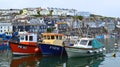 Mevagissey Town and Fishing Boats - Cornwall Royalty Free Stock Photo