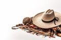 Mexican accessories, top angle, white background Royalty Free Stock Photo