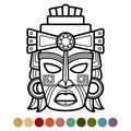 Mexican, african, aztec mask coloring page Royalty Free Stock Photo