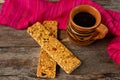 Mexican amaranth bar with peanuts and honey also called alegria