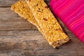 Mexican amaranth bar with peanuts and honey also called alegria