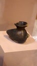 Ancient hand made black clay vase