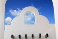 Mexican architecture white archs blue sky