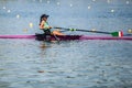 Mexican athlete on a World Rowing Cup Competition rowing