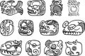 Mexican, aztec or maya motifs, glyphs