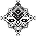 Mexican and Aztec tribal ornament with heart.