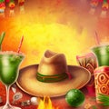 Mexican background, cinco de mayo, mexican holiday, with copy space Royalty Free Stock Photo