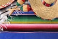 Mexican sombrero blanket background copy space Royalty Free Stock Photo