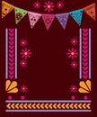 Mexican banner pennant with frame vector design Royalty Free Stock Photo