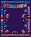 Mexican banner pennant with frame vector design Royalty Free Stock Photo