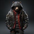 Mexican Black Bear In Hip-hop Attire: 3d Rendered Image