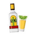 Mexican bottle tequila shot