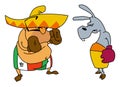 Mexican boxing with donkey Royalty Free Stock Photo