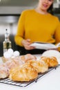 Mexican bread of the dead called pan de muerto traditional from Mexico in halloween